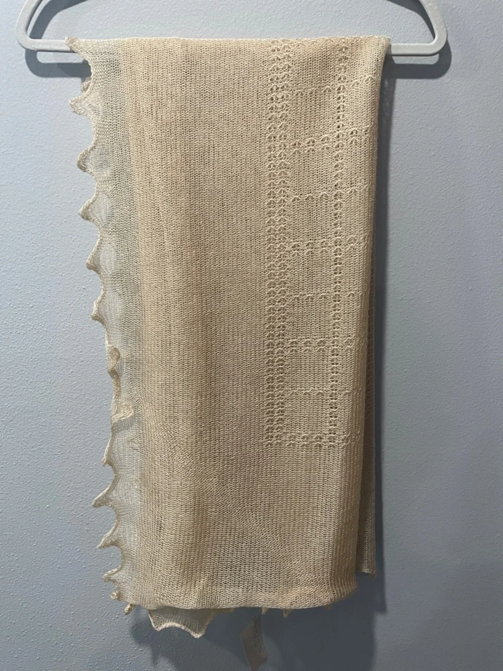 Vintage Lightweight Cream Knit Scarf NWT
